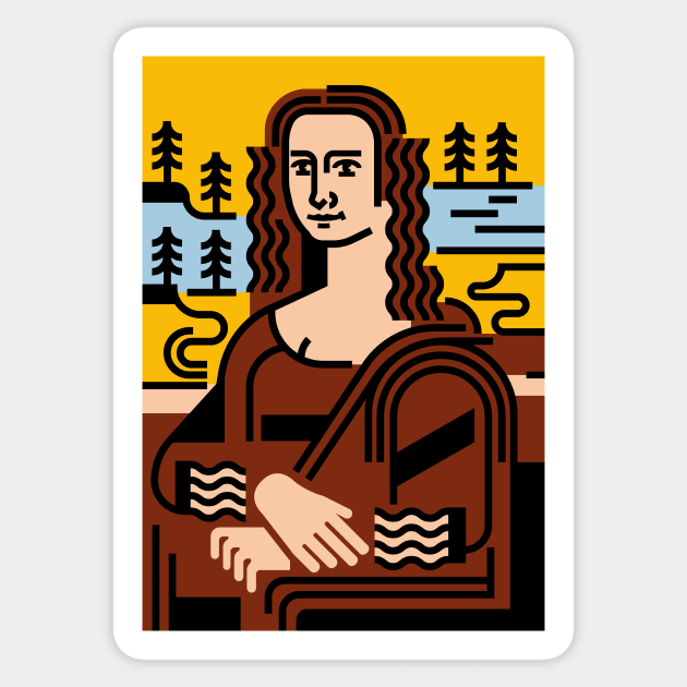 Abstract Mona Lisa Sticker by CC0hort